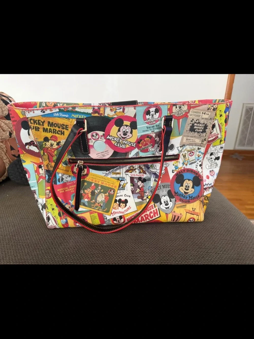 Disney Mickey Mouse Comic Collage Tote Bag - Red, Yellow, Blue, Black